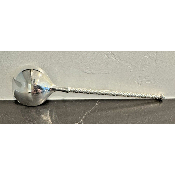 EP ZINC Italy Vintage Serving Spoon and Fork Set Salad Twisted Silverplated 9.5" - Picture 5 of 8